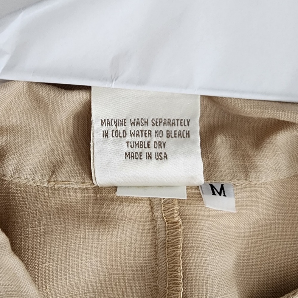 Mill Valley Clothing Company Beige Linen Button Front Top Size M - Picture 5 of 5